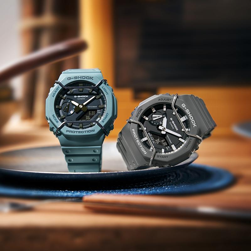 Casio Montre Homme Série à Double Affichage Cristal Liquide/Analogique 48mm Gris GA-2100PTS-8APR