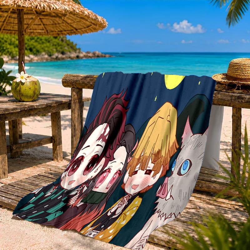 Winter Fantasy Slayer Group Beach Towel Microfiber Beach Towel, Lightweight and Quick-Dry, for Summer Travel, Swimming Pool Fan Birthday Gift