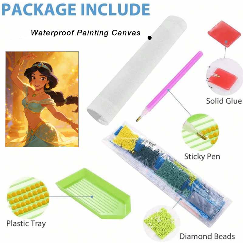 Disney Jasmine Diamond Paint Painting Art Kit Handmade DIY5D Princess Arabian Nights Home Decor Gift