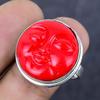 Natural Cameo Moonface Gemstone 925 Sterling Silver Jewelry Ring Size 8 V8g06