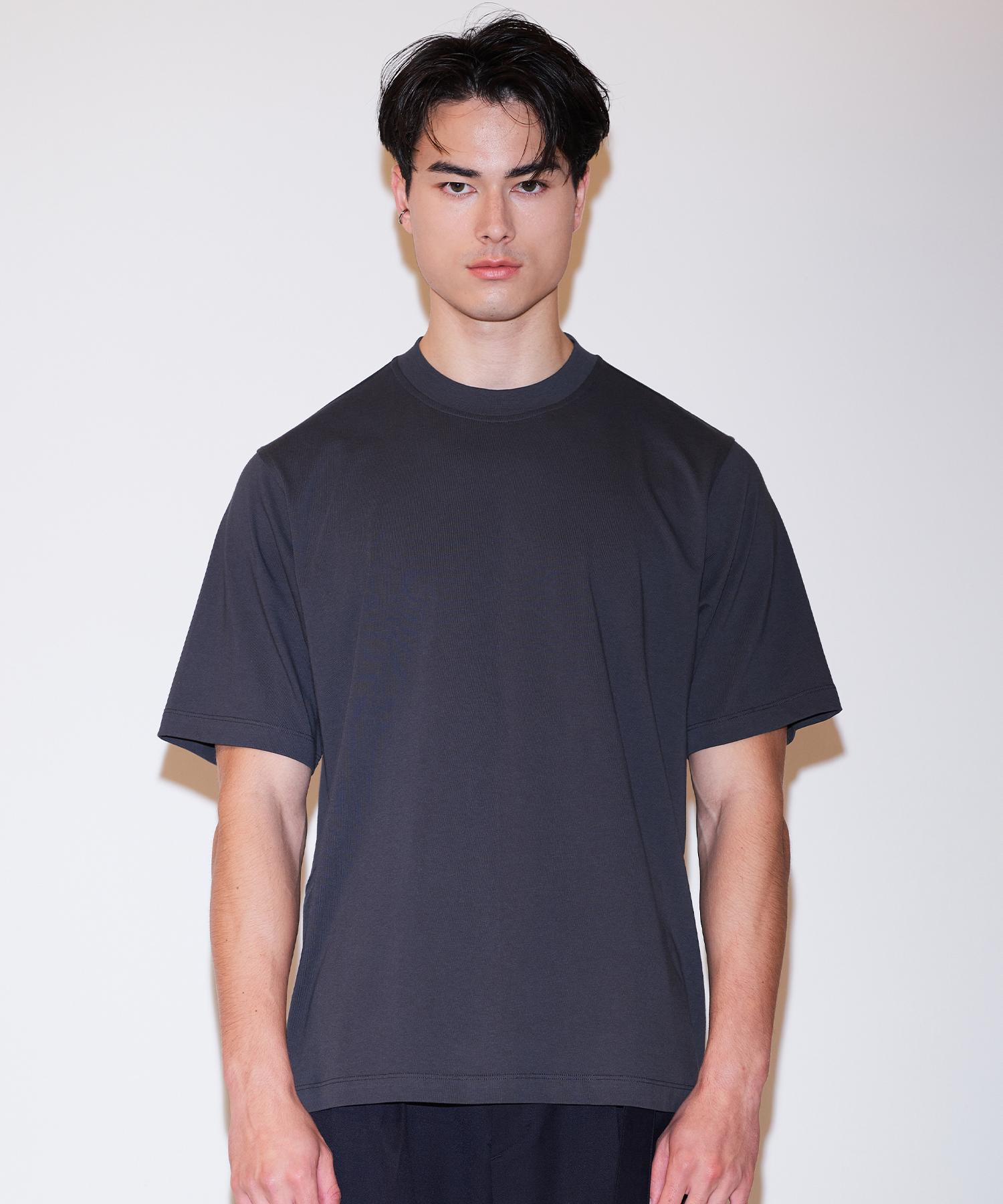 Pinned Look Clerestory Moke Neck Top(Dark Gray) L