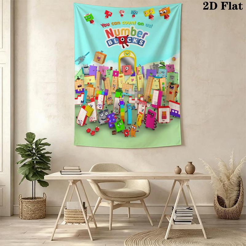 Numberblocks cartoon Pattern Home Decor Tapestry, Wall Hanging, Decorative RV Wall Cloth.XGT0914502