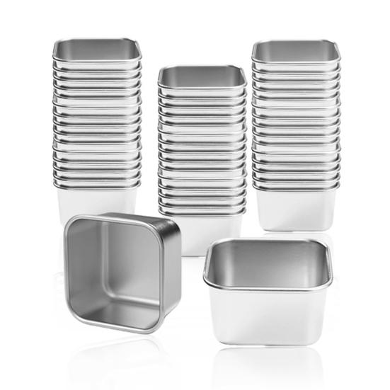 Stainless Steel Sauce Cup with Silicone Lid  Leak-Proof Square Snack Container for Kids BPA-Free Stackable Lunch Box for School Picnic