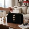 2D Flat 1pc, Tissue Box. Heart-Shaped Arrangement Pattern Napkin Paper Dispenser, Reusable, Daily Desktop Tissue Storage Box, Suitable for Kitchen Liv