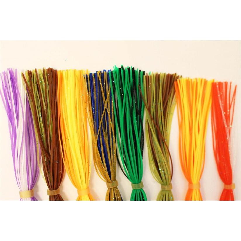16 Bundles 13cm 5inch Silicone Skirts Plain Color Pearl Flake DIY Spinner Bait Squid Rubber Thread Fly Tying Materials