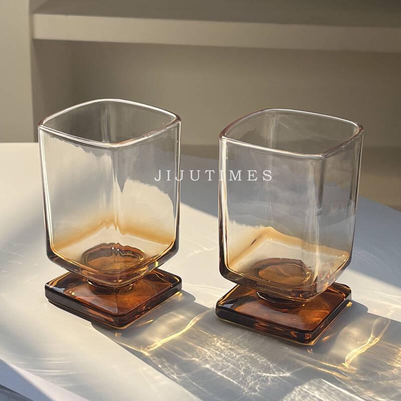 ZISIZ Handmade Vintage Low-Foot Glass