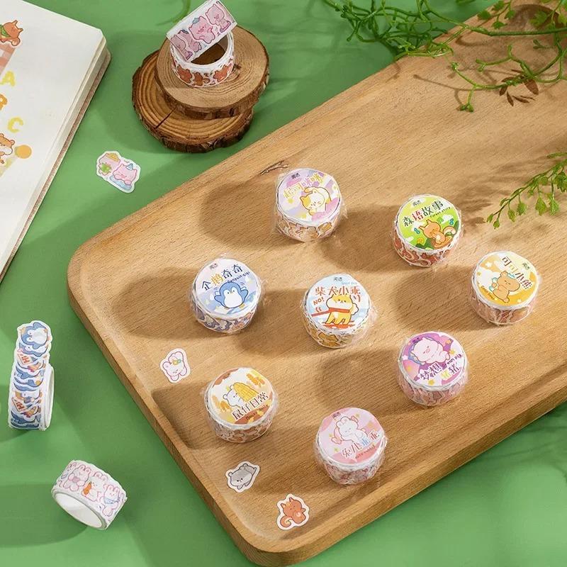 Animals Cartoon Washi Tape - Circle Stickers for DIY Diary & Scrapbooking