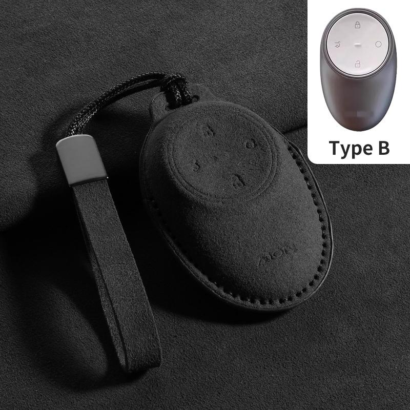 

Suede Car Key Case Cover Fob For AION UT Y RT V Car Remote Key Case Cover Car Keychain Protector Shell Decorative Aton Accessori