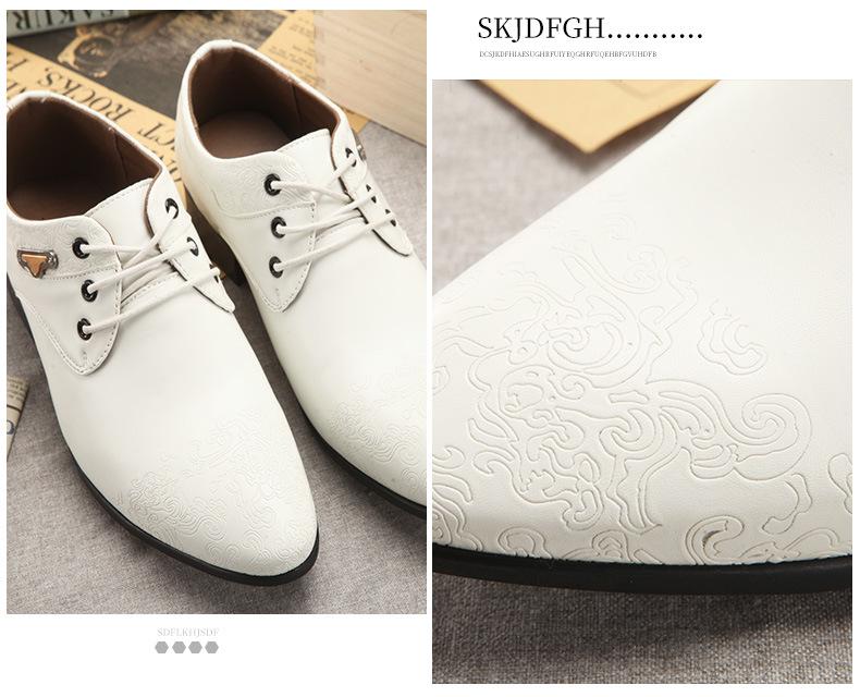 Men's European Style Glossy Patent Leather Pointed Toe Lace-up Formal Shoes