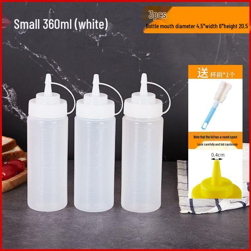 Plastic Squeeze Condiment Bottles 360ml (3-pack)