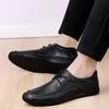 Men's Spring Lace-up Business Leather Shoes - Top Layer Cowhide, Trendy, Casual, Breathable Driving Shoes