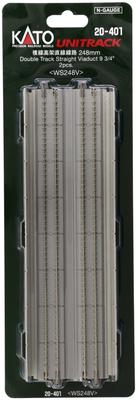 KATO N ölçekli çift hatlı yükseltilmiş düz hat 248mm 2 adet 20-401 Demiryolu modeli malzemeleri
