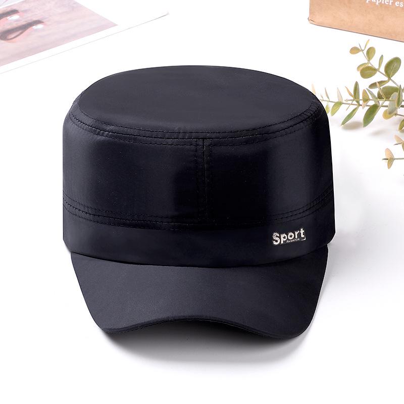 Men's Quick-Dry Flat Top Summer Hat - Outdoor Sunshade Cap for Middle-Aged & Elderly