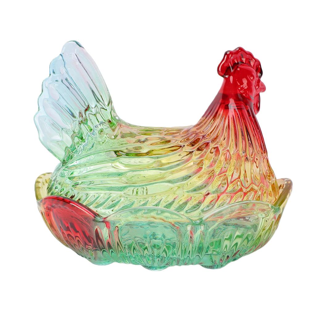 Kippen Snoep Glazen Pot met Deksel Decoratieve Vintage Snoepschaal voor Huis Keuken Eettafel