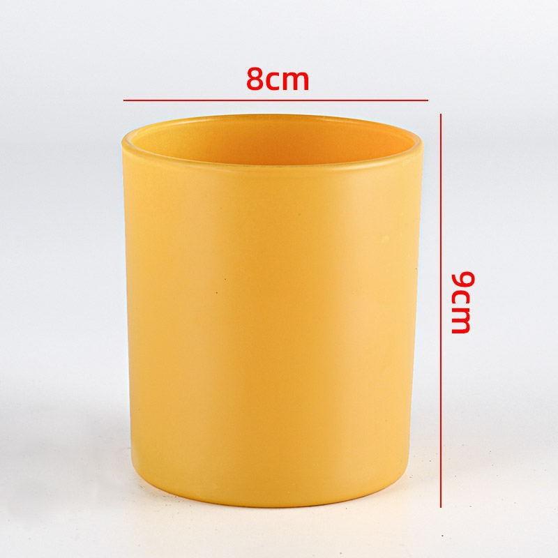 Colored Glass Aroma Candle Jar with Lid