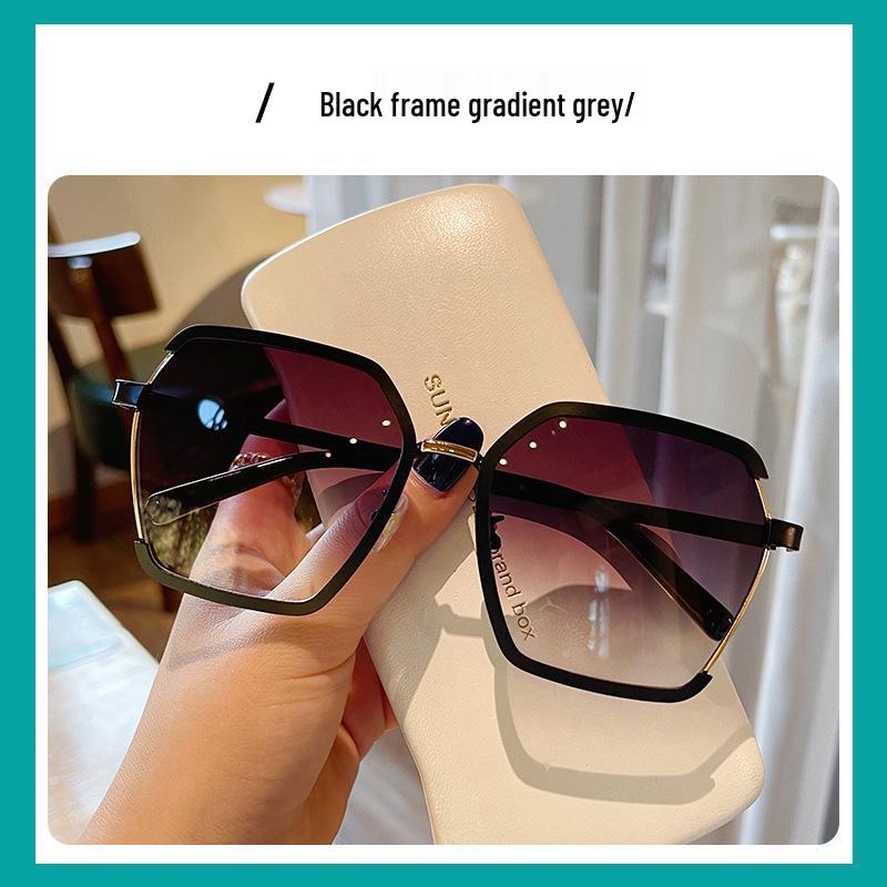 New Luxury Women's High-End Fashion Sunglasses - Big Face Slimming, Anti-UV Protection