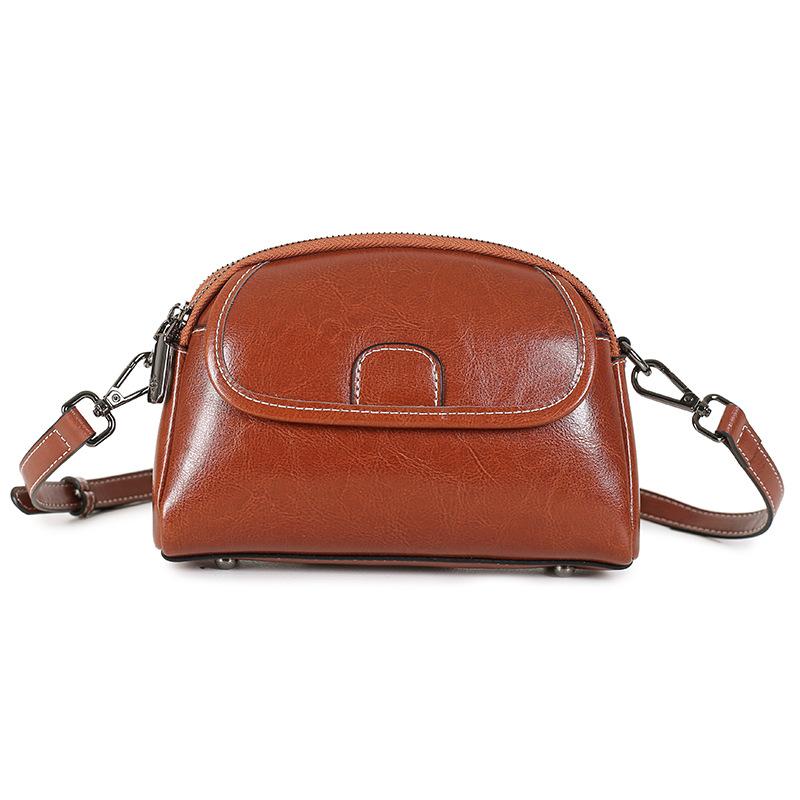 Genuine Leather Crossbody Mobile Phone Small Bag, Fashionable and High-end, Versatile Commuting Single-shoulder Bag