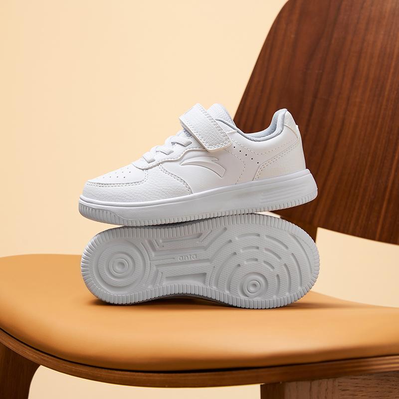 Anta Comfortable Versatile Non-Slip Wear-Resistant Low-Top Kids Skate Shoes Kids Sneakers White A12449988-4