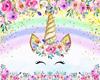 Cute Unicorn Carpet Cartoon Magical Animal Indoor Floor Mat Colourful Floral Area Rug for Kids Girls Living Room Decor Doormat