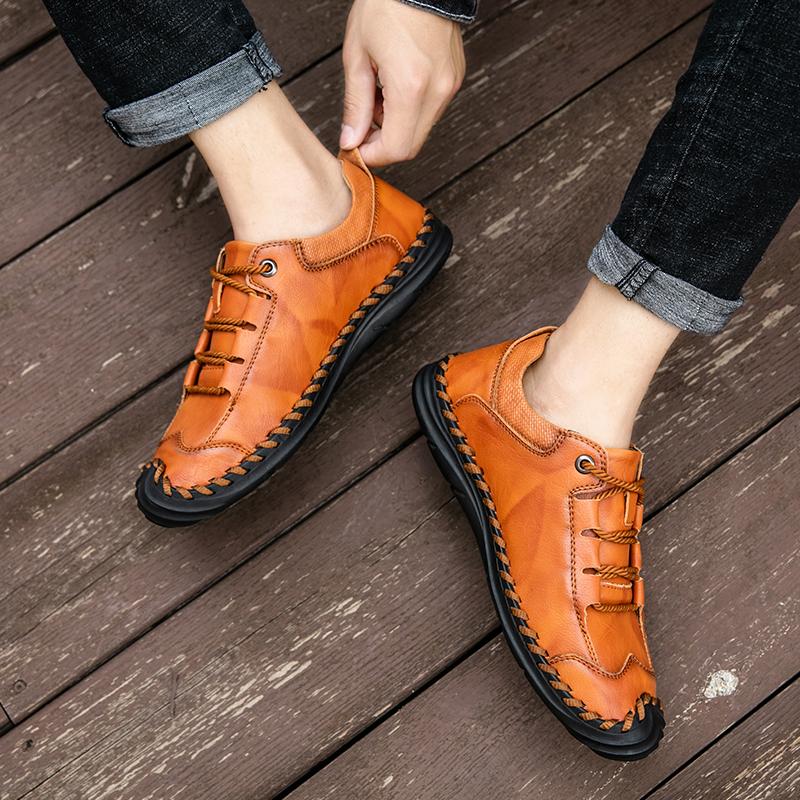 Pánské boty z pravé kůže, společenské boty, pánské boty pro volný čas, měkké boty na volný čas