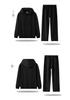 2025 Women's Autumn/Winter Hooded Sweatshirt & Flat Hem Sweatpants Set - Trendy American Brand Loose Fit, 300g Weight.