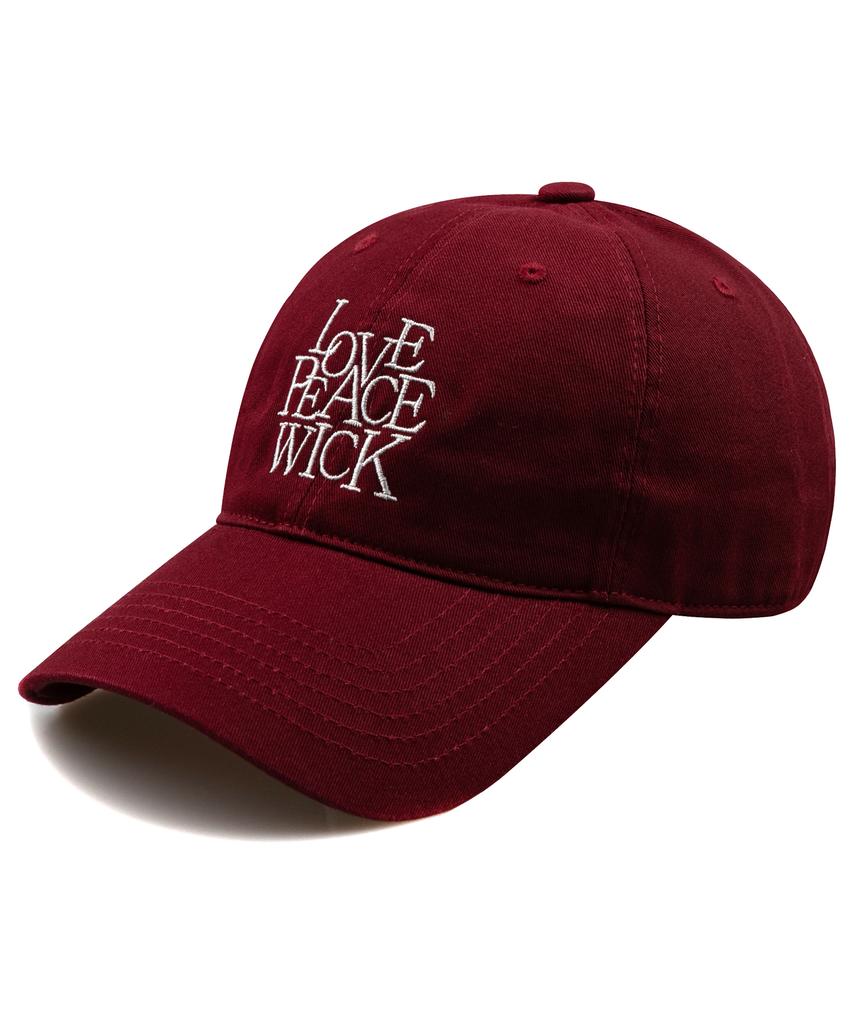 Wig Love Peace Washed Ball Cap - Burgundy
