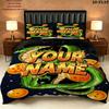 Dragon Ball Z Epic Custom Name Pattern Bedding Quilt Set Quilt Cover Pillowcase Home Gift(1 * duvet cover + 2 * pillowcase, without core)
