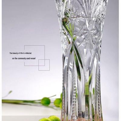 Extra große transparente Glasvase für bodenstehende Blumenarrangements, Wohnzimmerdekorationen, Glücksbambus, Trocken- oder Frischblumen