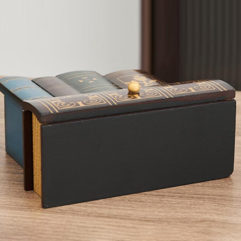 Vintage European Wooden Pen Holder - Creative Desk Organizer and Decorative Storage Box Home Office Organization and Storage