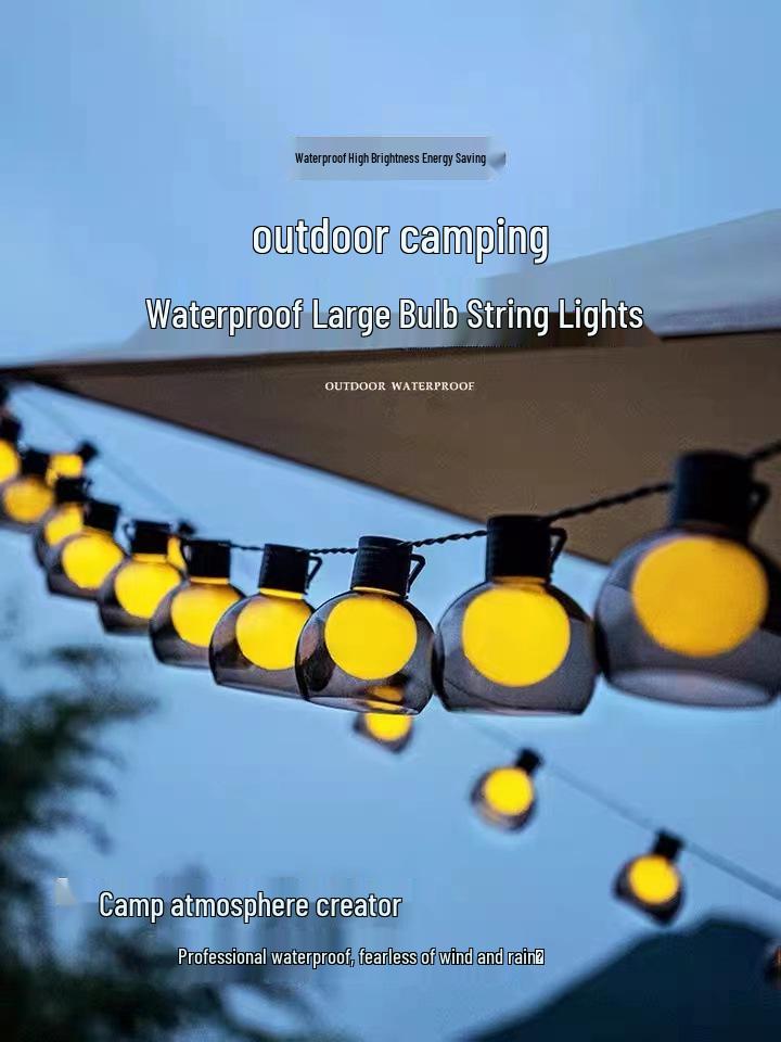 Outdoor Solar G50 Bulb String Lights - Waterproof Camping & Courtyard Decoration