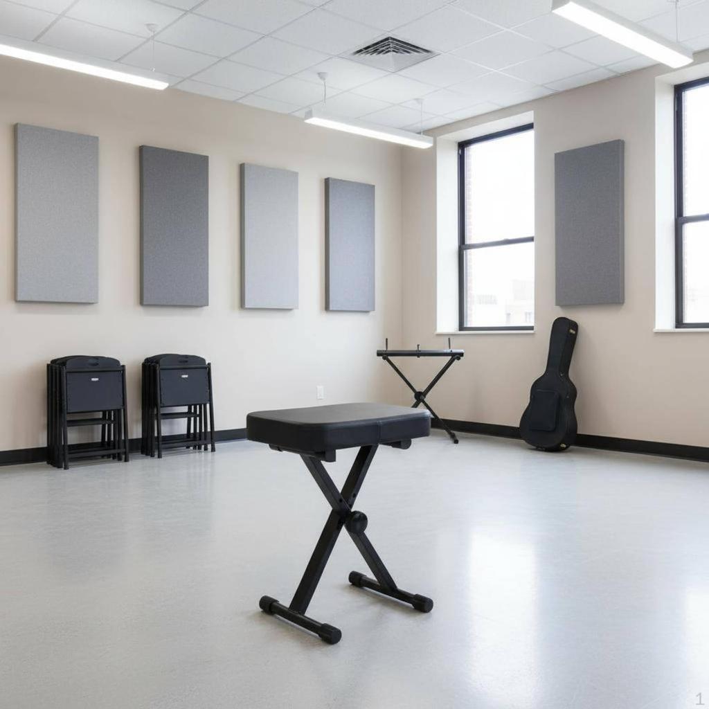 Foldable Piano Bench Easy To Store Adjustable Stool Padded Seat