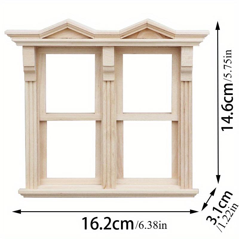 1/12 Maßstab Miniatur Holz Tür und Fenster Modell Ornament - DIY Miniatur Fotografie Requisiten - Saisonale Dekoration - Perfektes Geschenk