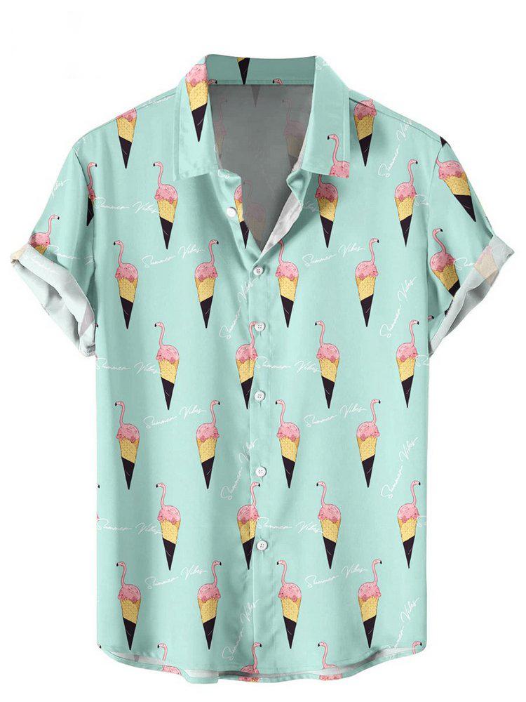 Hawaiisk skjorta för män sommar glass t-shirt strandtryck kortärmad skjorta toppar vardaglig originaldesign herrkläder