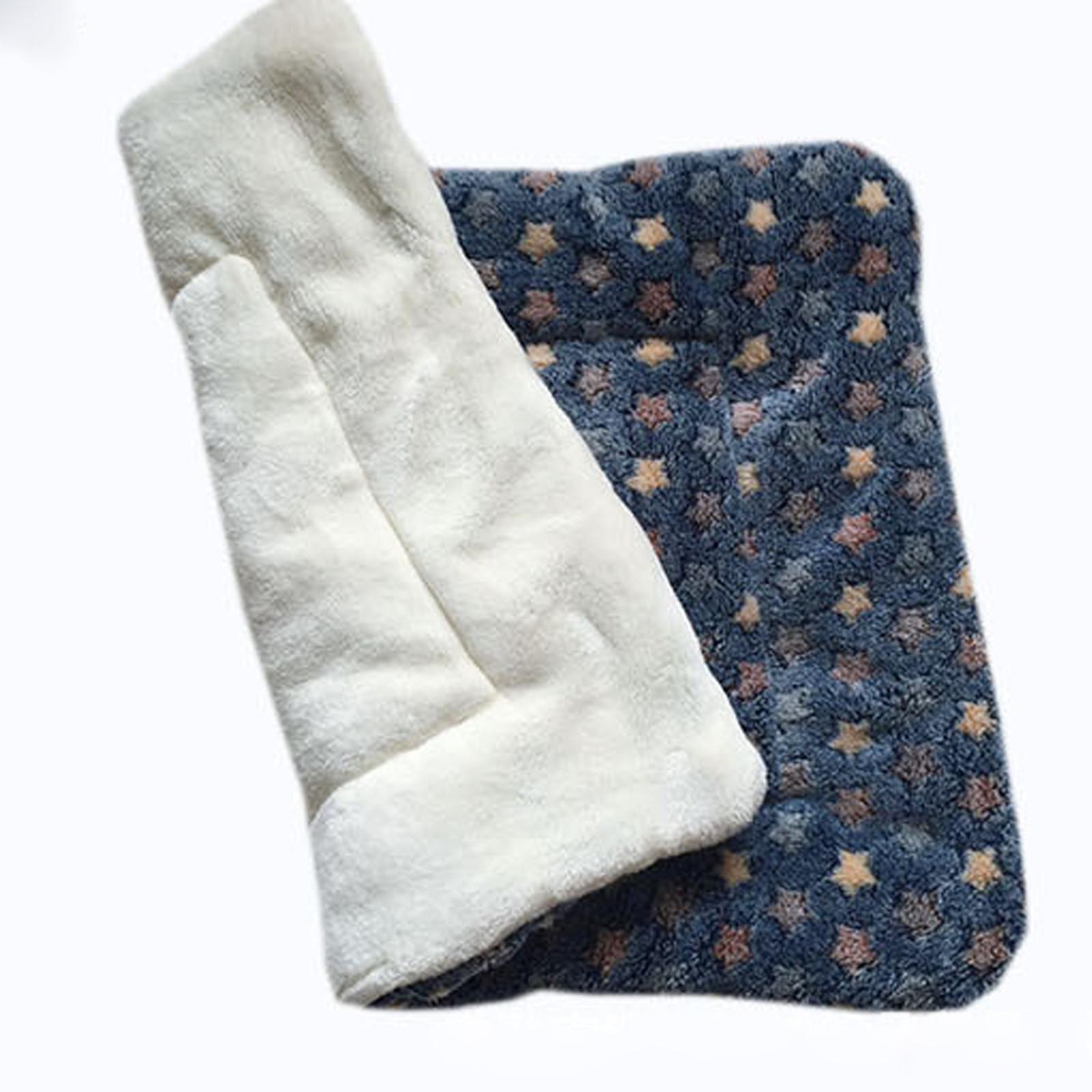 

Большой Собачий Коврик для Сна Питомца Мягкий Теплый Двусторонний Флисовый Коврик для Клетки Лежанка для Кеннеля Подушка для Клетки для Большой Маленькой Средней Собаки S синий