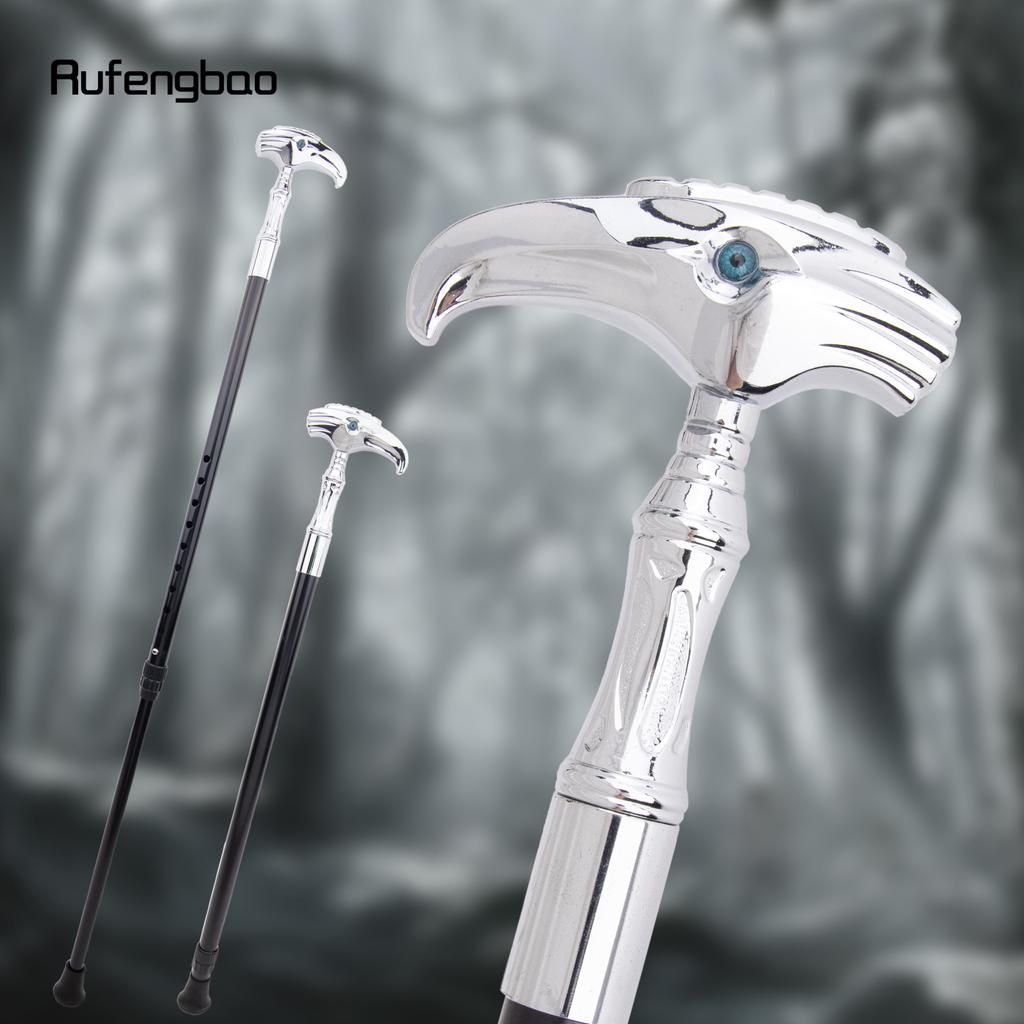 White Luxury Decorative Cosplay Flexible Cane Elegant Fashion Eagle Adjustable Cane Cosplay Alloy Crosier Vintage  Stick 105cm