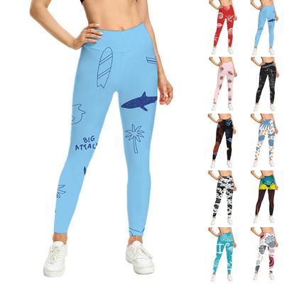 Womens Coconut Plane Prints Stretch Yoga Leggings Fitness Running Gym Sports Active Pants