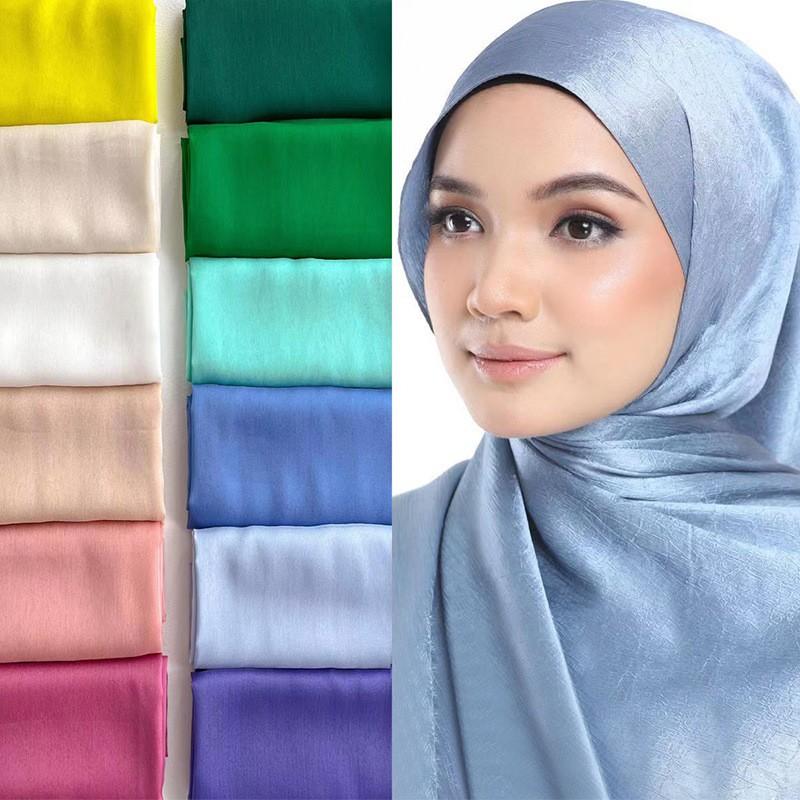 Yto Home Women's Solid Color Transparent Chiffon Silk Scarf Summer Beach Towel Sunscreen Shawl Muslim Long Shawl Islamic Turban Bandanna Hijab