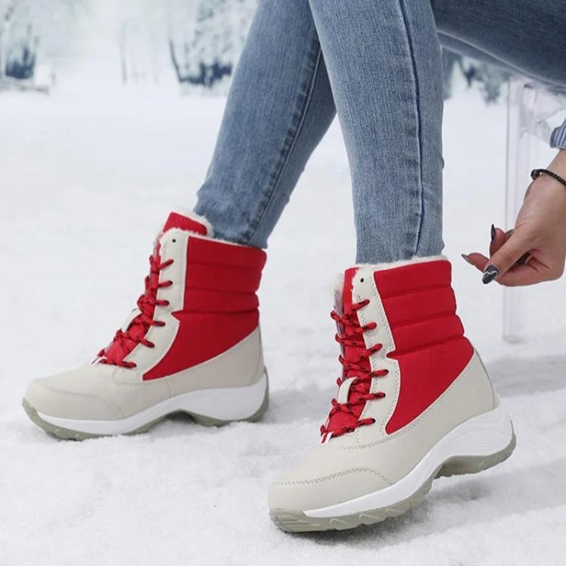Boots for Women Platform Outdoor Snow Boots Non-slip Winter Walking Shoes Fur Warm Ankle Boots Wedge Waterproof Thigh High Boots