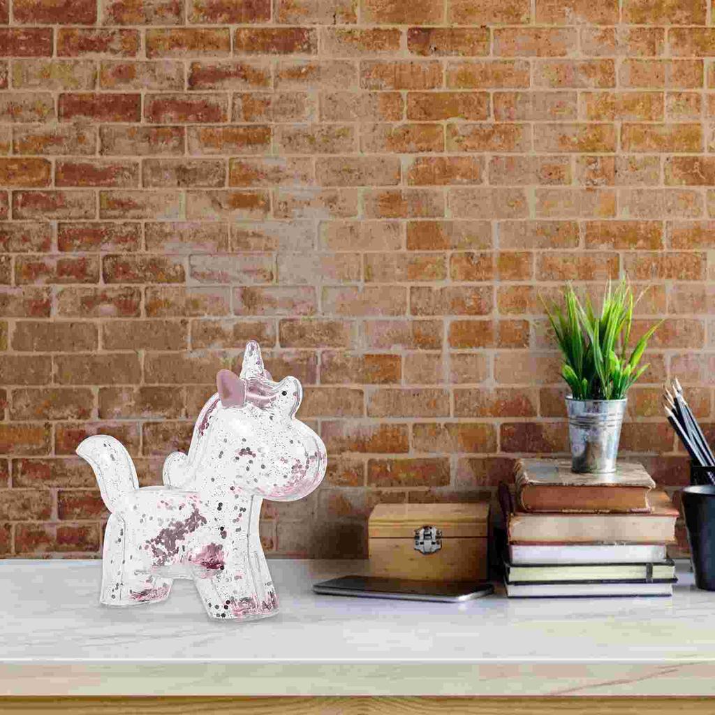Unicorn Money Bank Piggy Children Saving Pot Coin Storage Jar Transparent Plastic Cartoon Adorable for Kids Coins