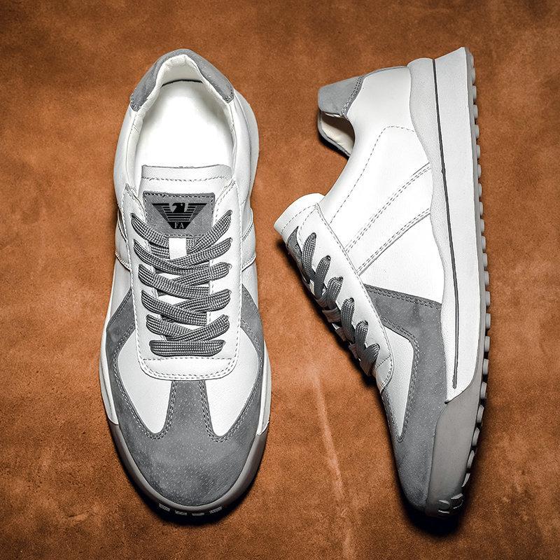 2021 autumn and winter new running small leather shoes women's versatile flat-bottomed sports and leisure shoes retro board shoes tide