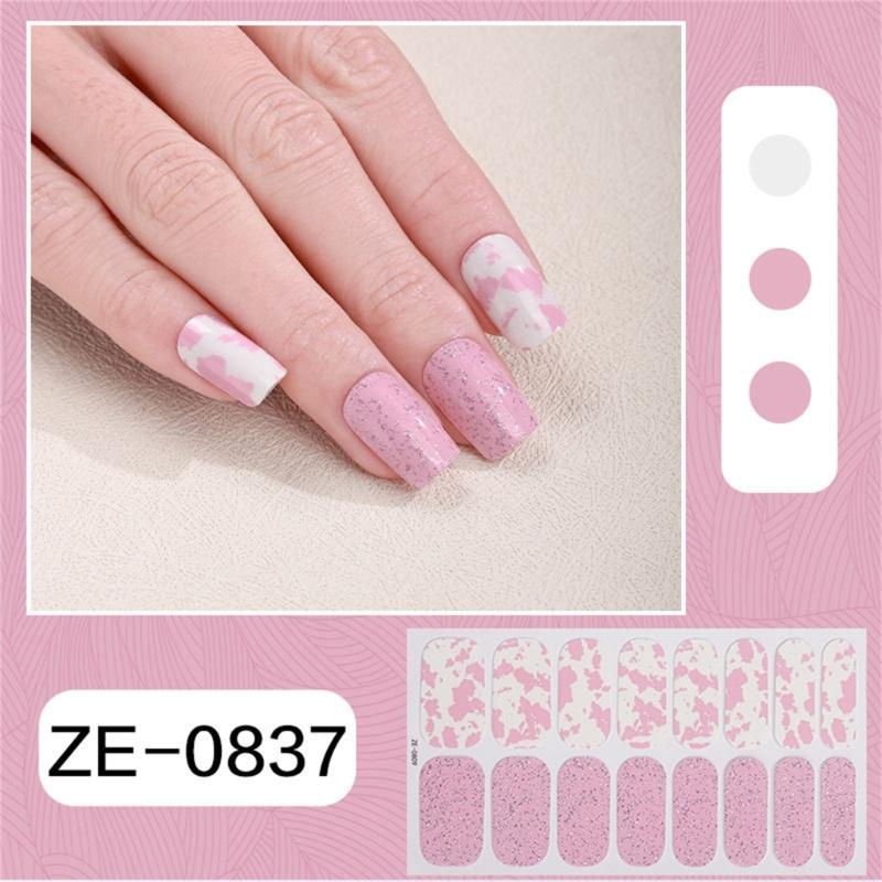 French Tip Nail Sticker Glittering Nails Polish Stickers Flowers Gels Nail Strips Nail Art Decortions Manicures Supplies