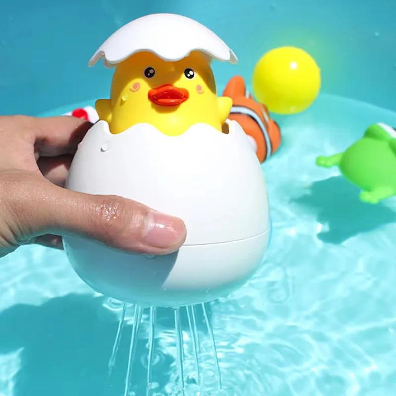 Baby Bath Toy Cute Duck Penguin Egg Water Spray Sprinkler Bathroom Swimming Baby Shower Gift for Toddlers Kids