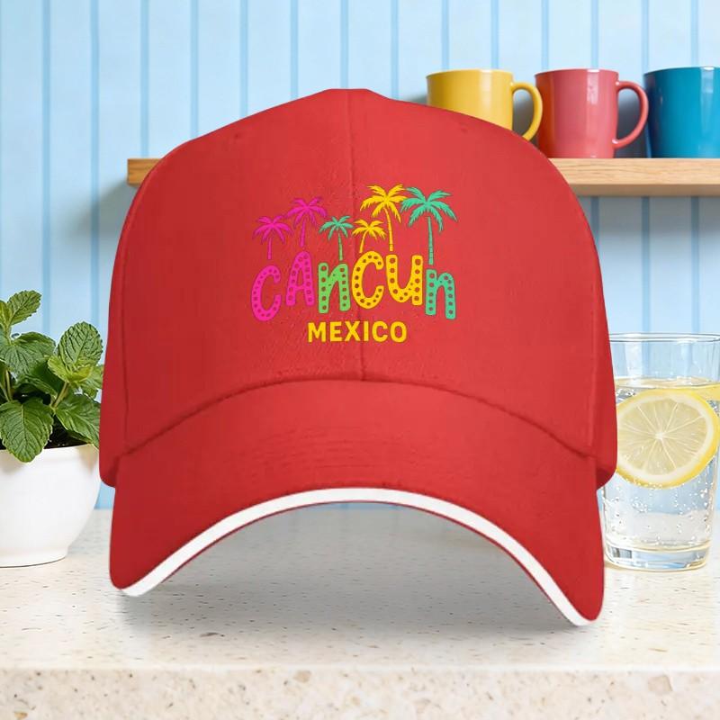 Cancun Mexico Palm Trees Baseball Cap Cotton Casual Outdoor Travel Adjustable Cap for Unisex XS（old）