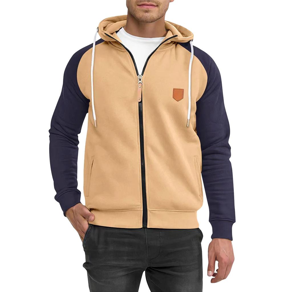 Men'S Zipper Jacket, Casual Retro Long Sleeved Cardigan Jacket