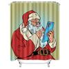 Dein Weihnachtsmann Duschvorhang Weihnachten Badezimmerdeko Festlicher Feiertagsdruck Wasserdichtes Gewebe Wandbehang Heimdekoration Geschenk