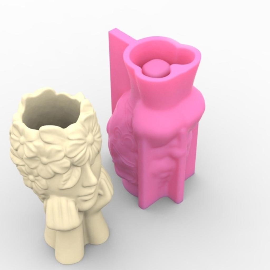 Silicone Moulds Flower Vase Molds Human Body Shape Flexible Ornament Molds Unique Flowerpot Moulds for Resin Craft