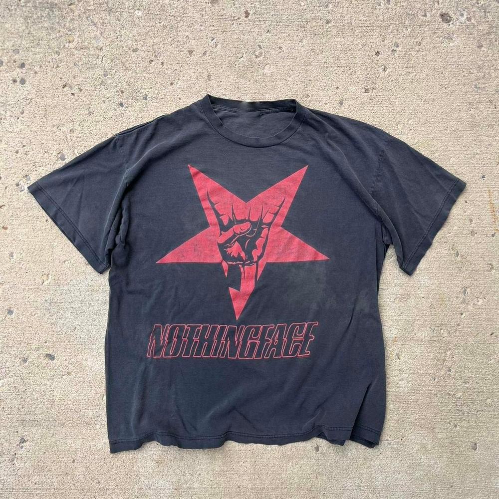 Винтажная выцветшая черная футболка Nothingface Grunge Metal Band LI1892 Унисекс XXXXL