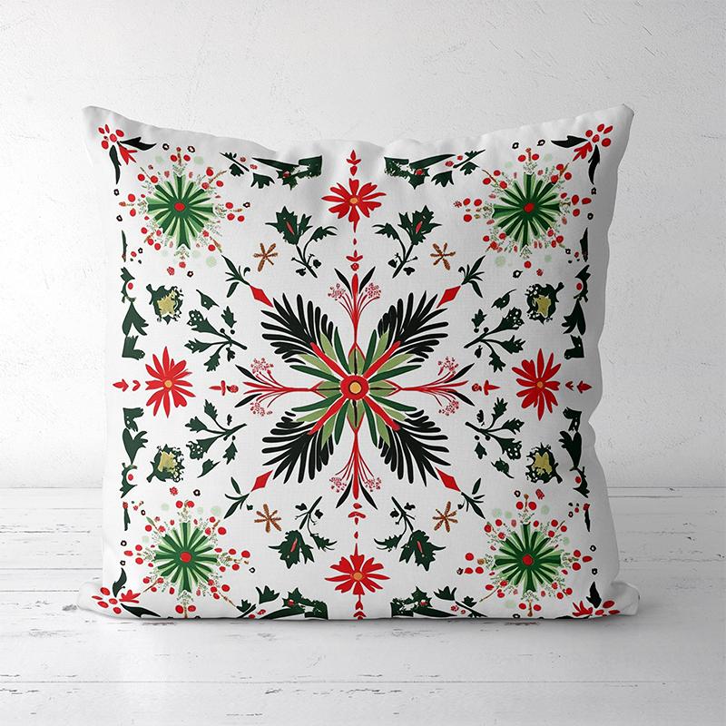 

Christmas Snowflake Patterned Throw Pillow Decor Polyester pillowcase, sofa decorative cushion cov Headboard Pillow 45x45cm