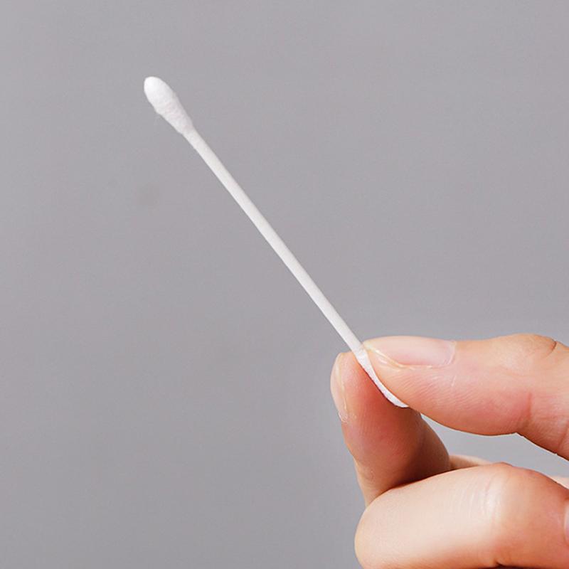 200 ks Dvojitý jednorázový vatový tampon na make-up, čištění nosu a uší, tyčinky z bavlny, nepouštějící vlákna, spirálové vatové tyčinky pro péči o uši, nástroj pro péči o dítě