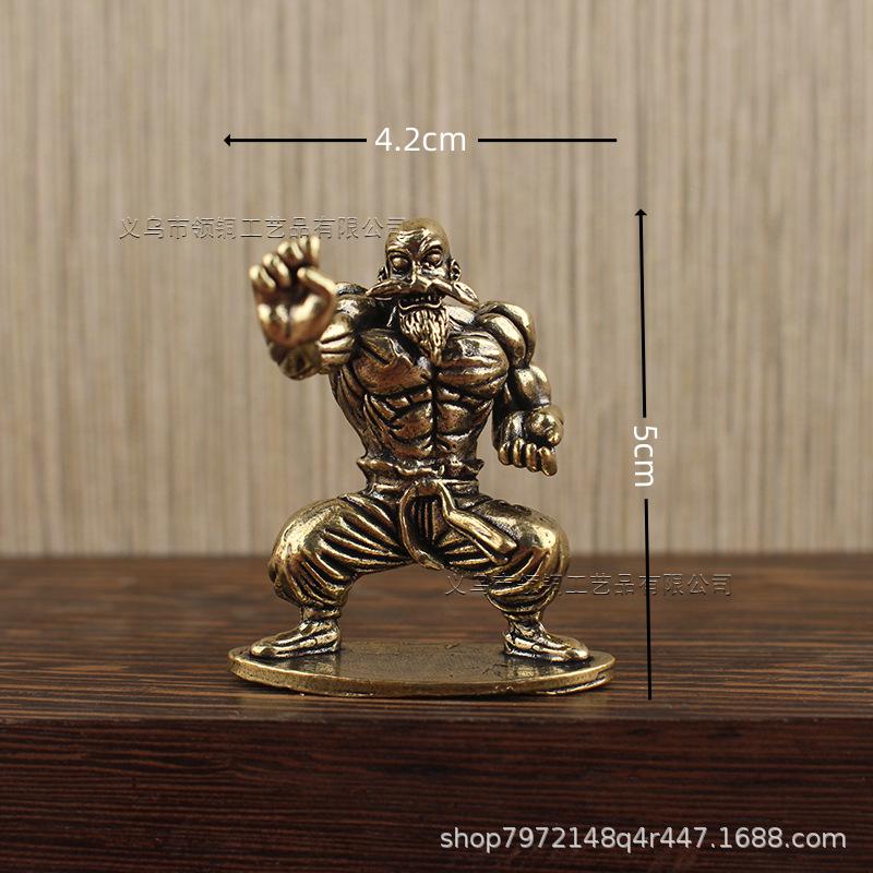 Brass Sennin Anime Figure Model Kame Sect Qigong Home Living Room Desktop Small Ornament Craft
